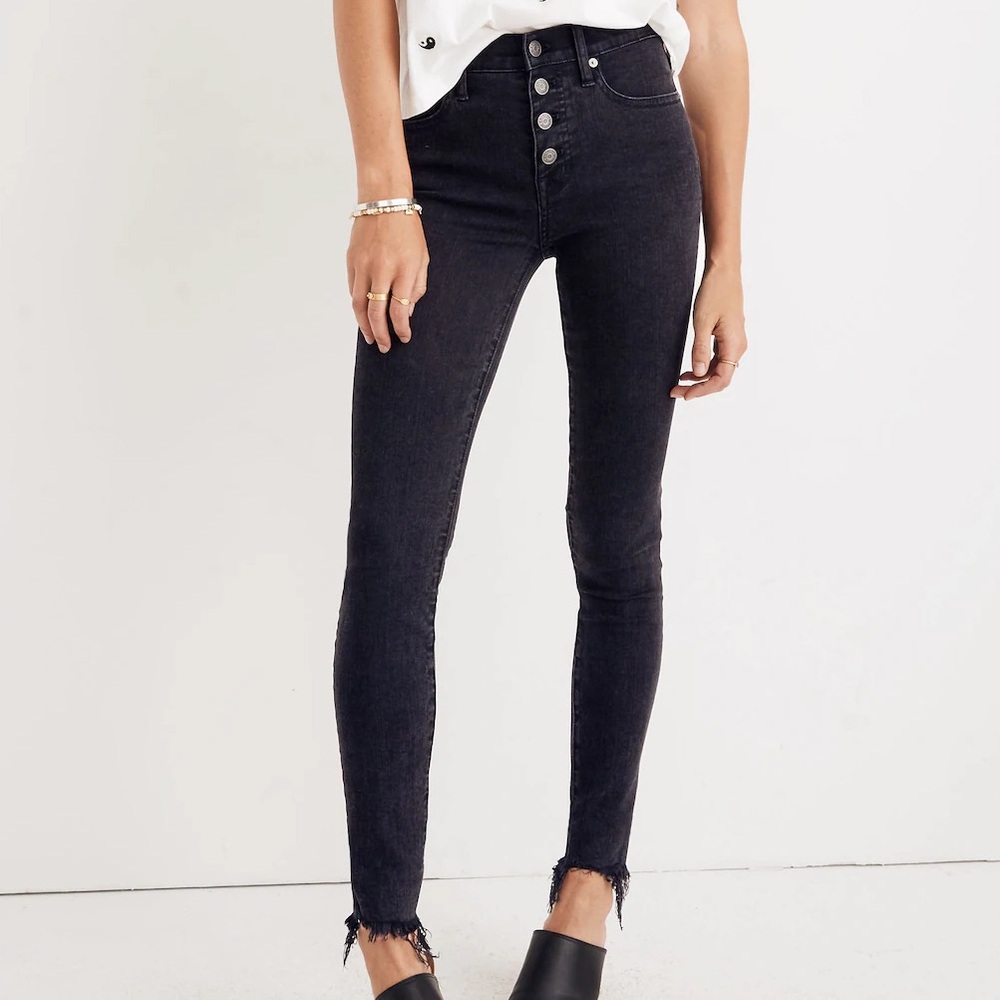 Madewell 9inch Mid-Rise Skinny Jeans in Berkeley Black size 35